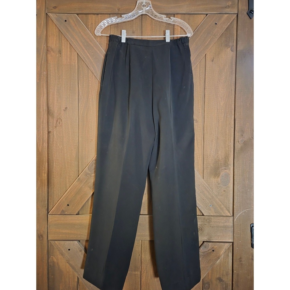 Kasper & Company ASL Black Pleated Dress Pants High Waist Straight Leg Size 8 - Picture 7 of 16